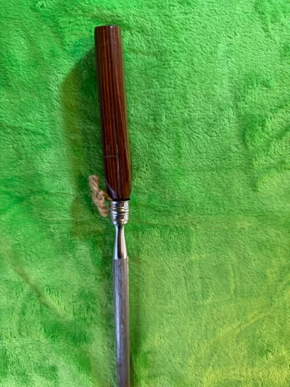 Vintage sharpening steel with wooden handle